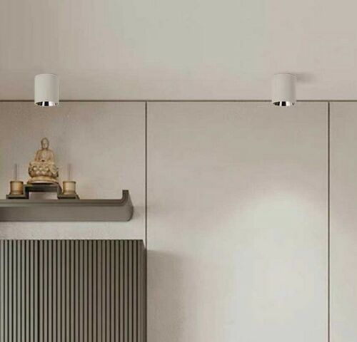 10 x Downlight Fitting – Opbouwarmatuur – GU10 – Cilindrisch – Wit/Bruin – kavel bij Belga Veilingen