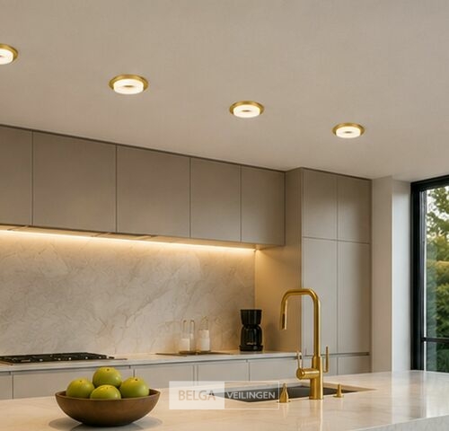 25 x Downlight Fitting – GU10 – Goud – Ø70mm – IP20 – KADIFE – kavel bij Belga Veilingen