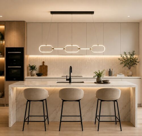 LED Design Hanglamp 36W – 4000K Neutraal Wit - Rose Gold – IP20 – EMPIRE-36 – kavel bij Belga Veilingen
