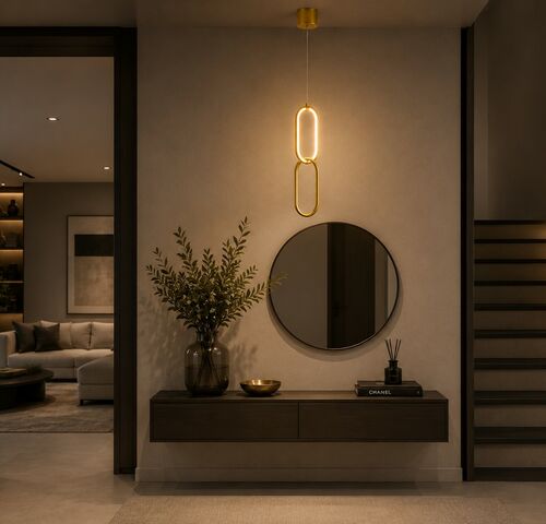 LED Hanglamp 12W – 4000K Neutraal Wit - Goud – IP20 – SANTANA – kavel bij Belga Veilingen