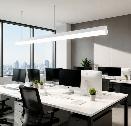 2 x LED Linear Hanglamp 40W – 3CCT Instelbaar - Wit – AVENUE 3CCT – kavel bij Belga Veilingen