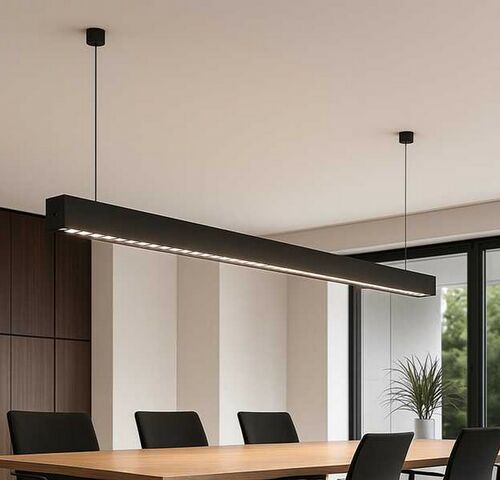 2 x LED Lineaire Hanglamp – 35W – 120cm – IP20 – Zwart – Inclusief Montageset – kavel bij Belga Veilingen