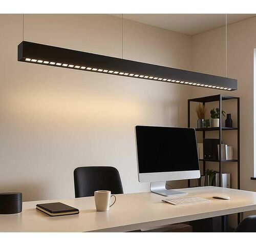 2 x LED Lineaire Hanglamp – 35W – 120cm – IP20 – Zwart – Inclusief Montageset – kavel bij Belga Veilingen