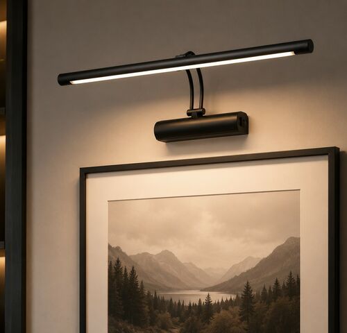2 x LED Spiegel / Schilderijlamp 8W – 4200K Neutraal Wit - Zwart – IP45 – ANKA-8 – kavel bij Belga Veilingen