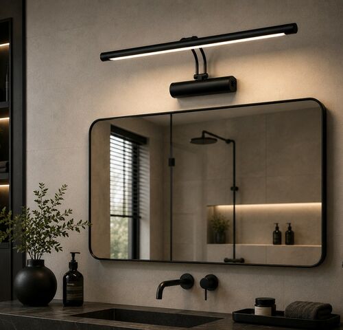 2 x LED Spiegel / Schilderijlamp 12W – 4200K Neutraal Wit - Zwart – IP45 – ANKA-12 – kavel bij Belga Veilingen