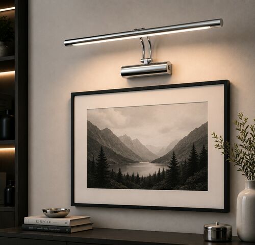 2 x LED Spiegel / Schilderijlamp 12W – 4200K Neutraal Wit - Chroom – IP45 – ANKA-12 – kavel bij Belga Veilingen