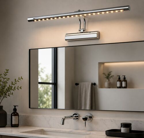 2 x LED Spiegel / Schilderijlamp 4W – 4200K Neutraal Wit - Chroom – IP45 – FLAMINGO-4 – kavel bij Belga Veilingen