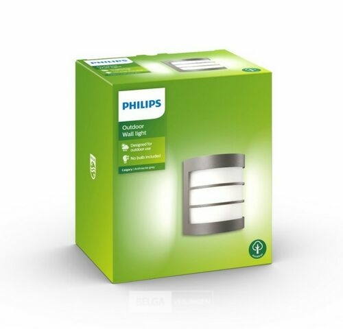 Philips Calgary wandlamp E27 max. 60W antraciet – kavel bij Belga Veilingen, Bree