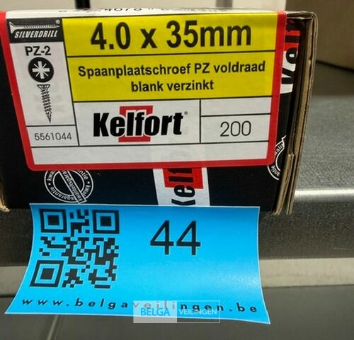 Kelfort spaanplaatschroef 4x35 PZ-2 - voldraad 10x 200st – kavel bij Belga Veilingen, Bree