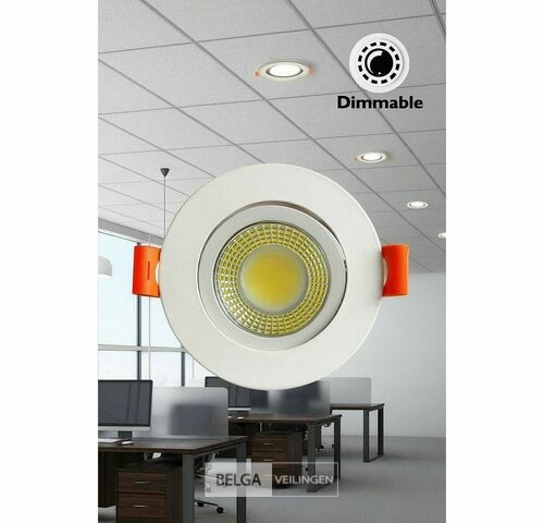 25 x LED Downlight – 7W – Draaibaar – Dimbaar – 6500K Koud Wit – Wit – kavel bij Belga Veilingen