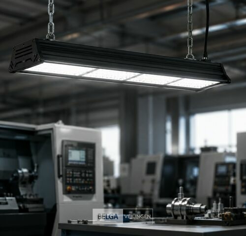 6 x LED Industriële Hanglamp 200W – 6400K Koud Wit - Zwart – IP20 – PYRAMID-200 – kavel bij Belga Veilingen