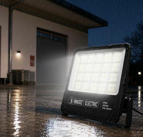 4 x LED Floodlight 300W – 6400K Koud Wit - Zwart – IP65 – BORNEO-300 – kavel bij Belga Veilingen