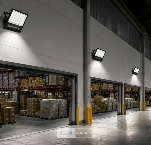 2 x LED Floodlight 600W – 6400K Koud Wit - Zwart – IP65 – BORNEO-600 – kavel bij Belga Veilingen