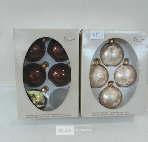 2 x Kerstballen glas mix – kavel bij Belga Veilingen, Oudsbergen