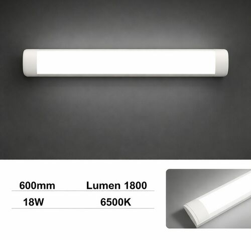 60 x LED Batten 18W – 60cm – 6500K Koud Wit – Koppelbaar – TETRA-60 – kavel bij Belga Veilingen