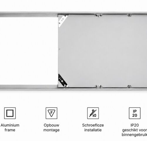 16 x Opbouw Frame voor LED Paneel – 600x300mm – IP20 – FRAME-3060 – kavel bij Belga Veilingen