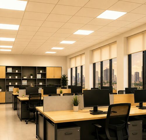 8 x LED Paneel 45W – 3000K Warm Wit - 595x595mm – IP20 – GALAKSI – kavel bij Belga Veilingen
