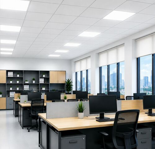 8 x LED Paneel 45W – 6400K Koud Wit - 595x595mm – IP20 – GALAKSI – kavel bij Belga Veilingen