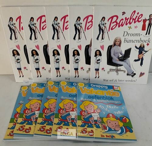 5 x Vakantie oefenboek + 5 x Barbie boek – kavel bij Belga Veilingen, Oudsbergen