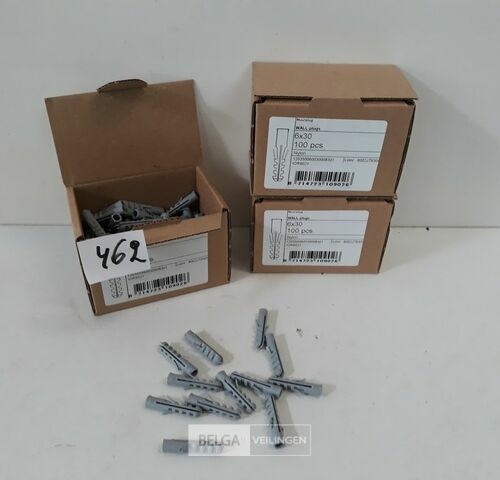 3 x Muurplug nylon 6 mm 100 stuks – kavel bij Belga Veilingen, Oudsbergen