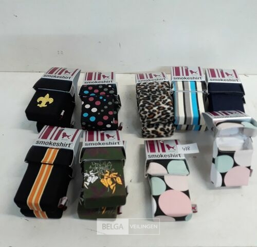 16 x Smoke shirt mix coverdoosje voor sigarettenpakje – kavel bij Belga Veilingen, Oudsbergen