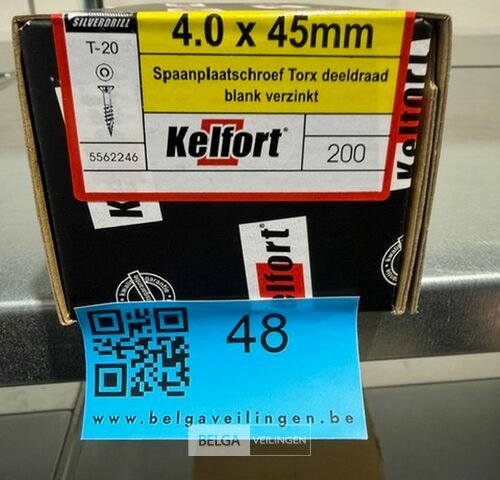 Kelfort spaanplaatschroef 4x45 torx - deeldraad 10x 200st – kavel bij Belga Veilingen, Bree