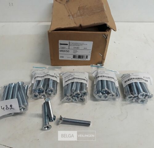 5 x Metaalvijzen kruiskop M8x50 mm 10 stuks – kavel bij Belga Veilingen, Oudsbergen
