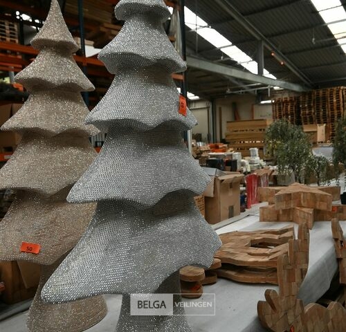 Zilveren glitter kerstboom – kavel bij Belga Veilingen, Lummen