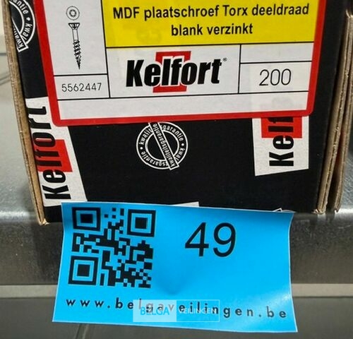 Kelfort spaanplaatschroef 4x50 torx - deeldraad 200st – kavel bij Belga Veilingen, Bree
