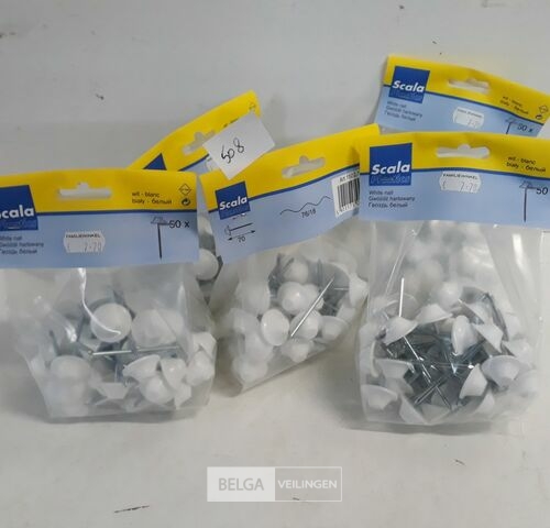 5 x Golfplaat nagel 7 cm witte kop 50 stuks – kavel bij Belga Veilingen, Oudsbergen