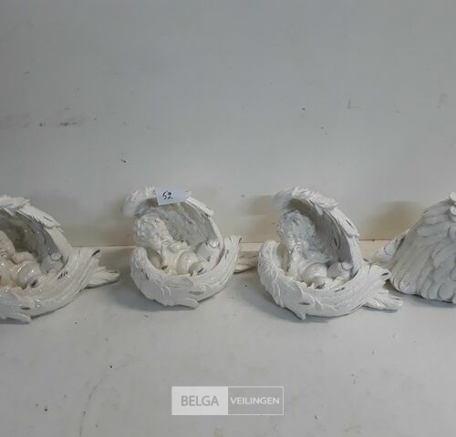4 x Engel polyester 18 x 14 cm – kavel bij Belga Veilingen, Oudsbergen
