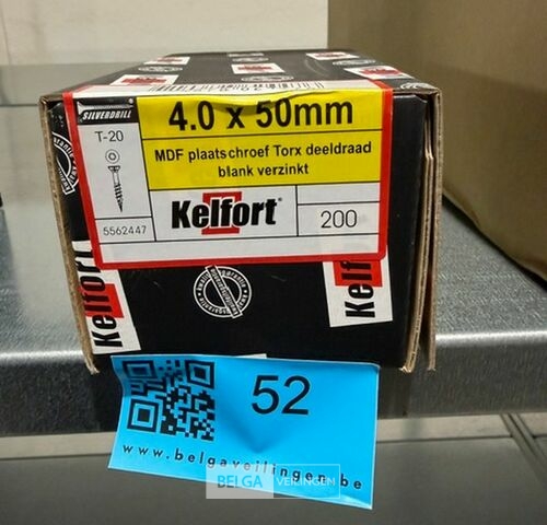 Kelfort spaanplaatschroef 4x50 torx - deeldraad 10x 200st – kavel bij Belga Veilingen, Bree