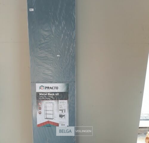 1 x Stapelrek metaal 180x90x40 cm met 5 leggers – kavel bij Belga Veilingen, Oudsbergen