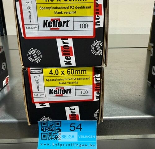 Kelfort spaanplaatschroef 4x60 PZ-2 - deeldraad 2x 100st – kavel bij Belga Veilingen, Bree