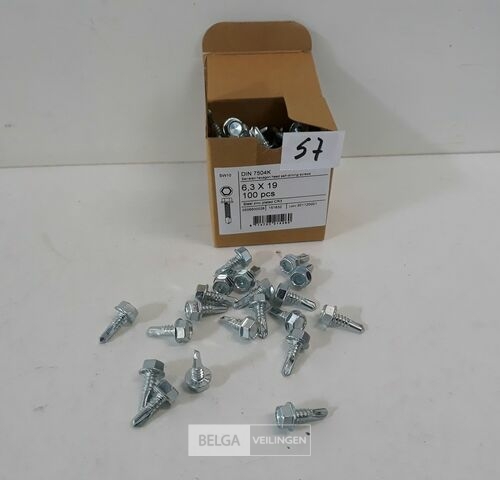 1 x Boorschroef zeskant 6,3x19 mm 100 stuks – kavel bij Belga Veilingen, Oudsbergen