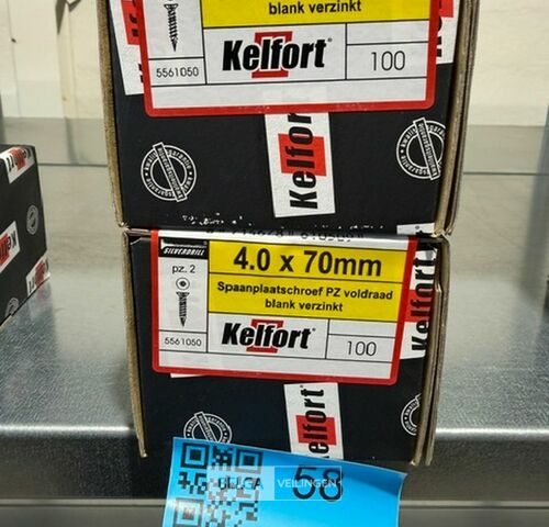 Kelfort spaanplaatschroef 4x70 PZ-2 - voldraad 2x 100st – kavel bij Belga Veilingen, Bree
