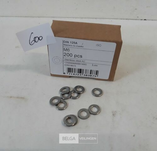1 x Rondellen Inox A2 M 6 200 stuks – kavel bij Belga Veilingen, Oudsbergen