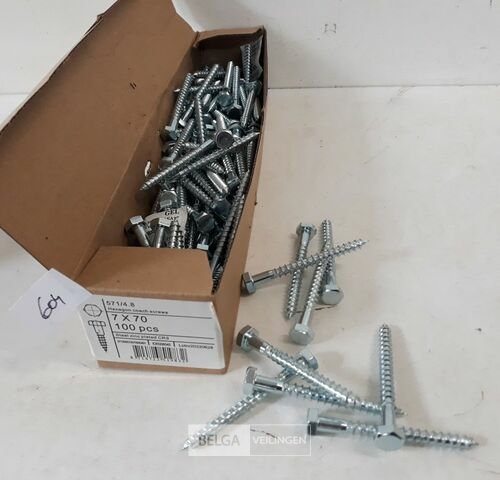1 x Houtdraadbout verzinkt 7 x 70 mm 100 stuks – kavel bij Belga Veilingen, Oudsbergen