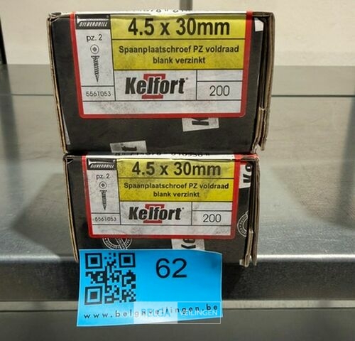 Kelfort spaanplaatschroef 4,5x30 PZ-2 - voldraad 2x 200st – kavel bij Belga Veilingen, Bree