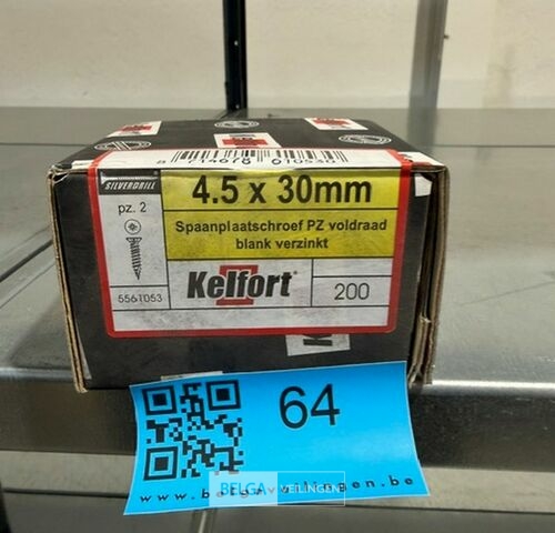 Kelfort spaanplaatschroef 4,5x30 PZ-2 - voldraad 10x 200st – kavel bij Belga Veilingen, Bree