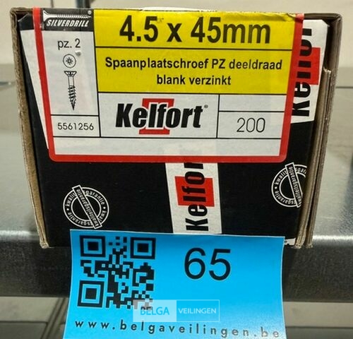 Kelfort spaanplaatschroef 4,5x45 PZ-2 - deeldraad 200st – kavel bij Belga Veilingen, Bree