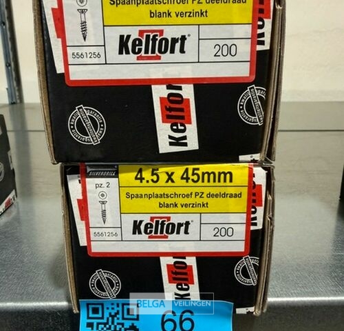 Kelfort spaanplaatschroef 4,5x45 PZ-2 - deeldraad 2x 200st – kavel bij Belga Veilingen, Bree