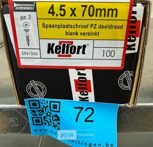 Kelfort spaanplaatschroef 4,5x70 PZ-2 - deeldraad 100st – kavel bij Belga Veilingen, Bree