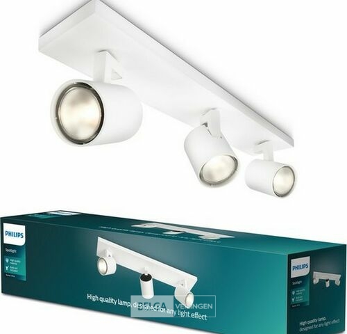 Philips Runner opbouwspot - 3xGU10 - wit – kavel bij Belga Veilingen, Bree