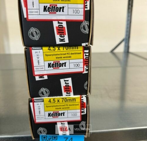 Kelfort spaanplaatschroef 4,5x70 PZ-2 - deeldraad 3x 100st – kavel bij Belga Veilingen, Bree