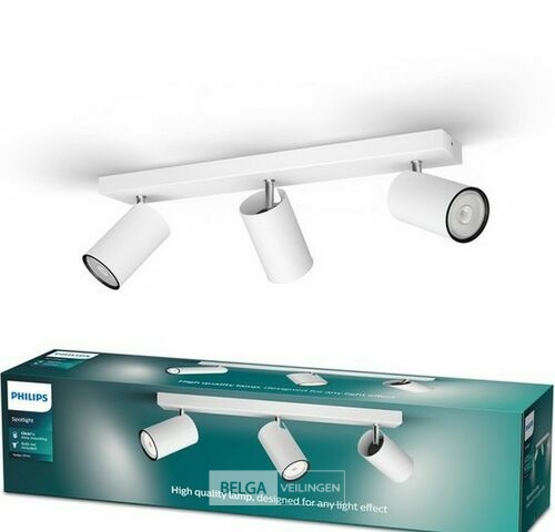 Philips Kosipo opbouwspot - 3-lichts - wit – kavel bij Belga Veilingen, Bree