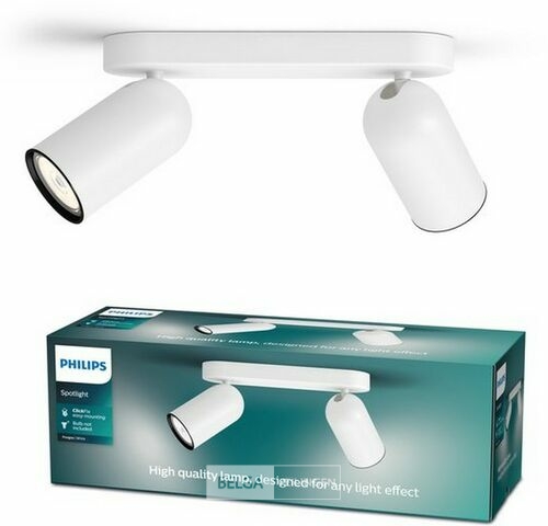 Philips Pongee opbouwspot - 2-lichts - wit – kavel bij Belga Veilingen, Bree