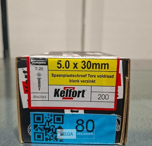 Kelfort spaanplaatschroef 5x30 torx - voldraad 200st – kavel bij Belga Veilingen, Bree