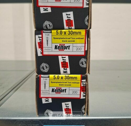 Kelfort spaanplaatschroef 5x30 torx - voldraad 3x 200st – kavel bij Belga Veilingen, Bree