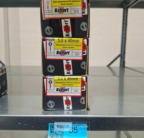Kelfort spaanplaatschroef 5x40 PZ-2 - voldraad 3x 200st – kavel bij Belga Veilingen, Bree